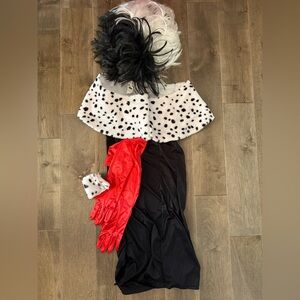 Cruella Halloween White and Black Spotted Coat costume